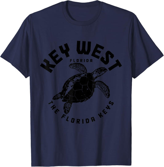 Key West Florida Sea Turtle Scuba Diving Vintage T-Shirt - T-Shirt | Navy