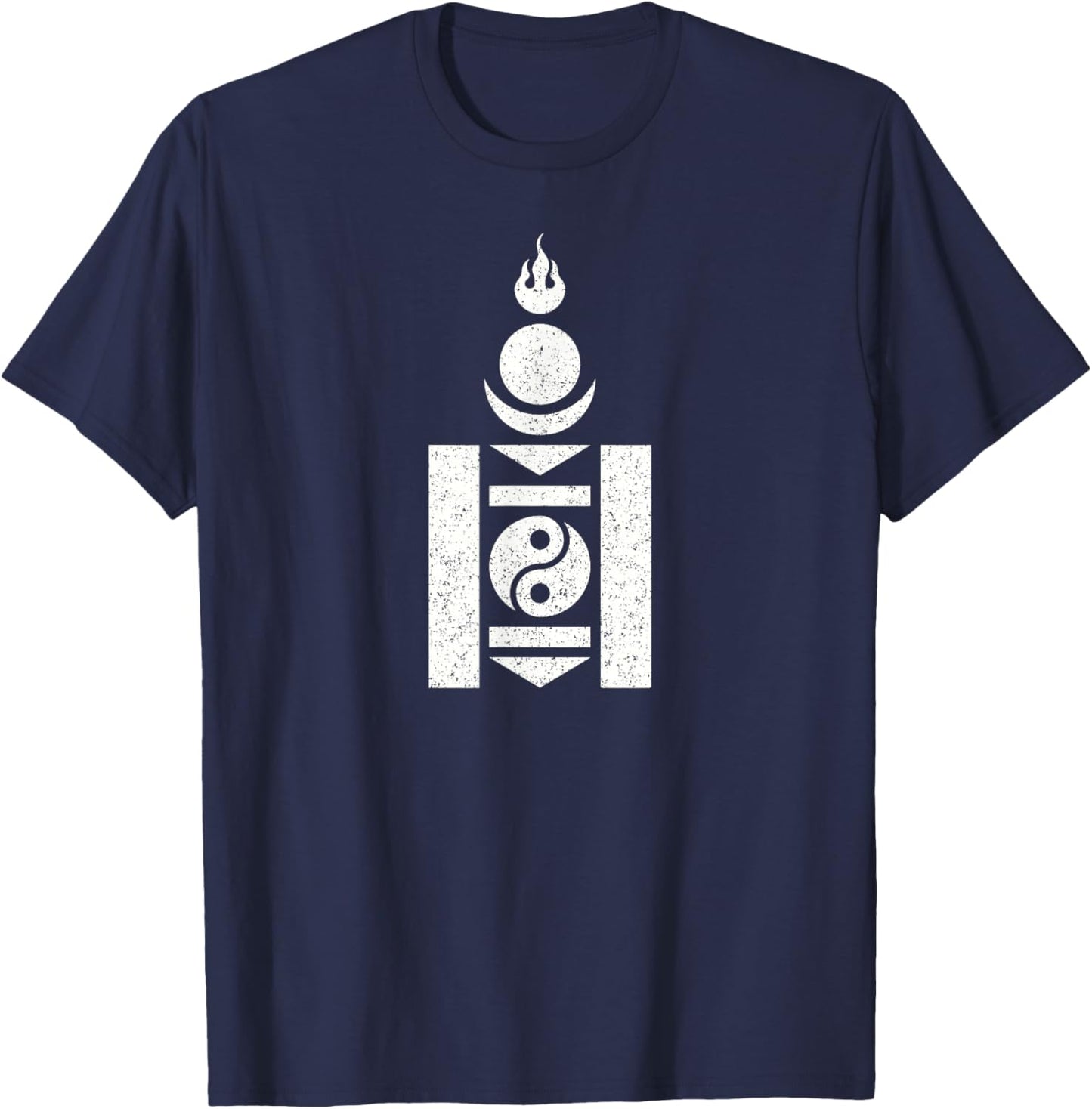 Mongolia Soyombo Symbol Mongolain Flag T-Shirt - T-Shirt | Navy