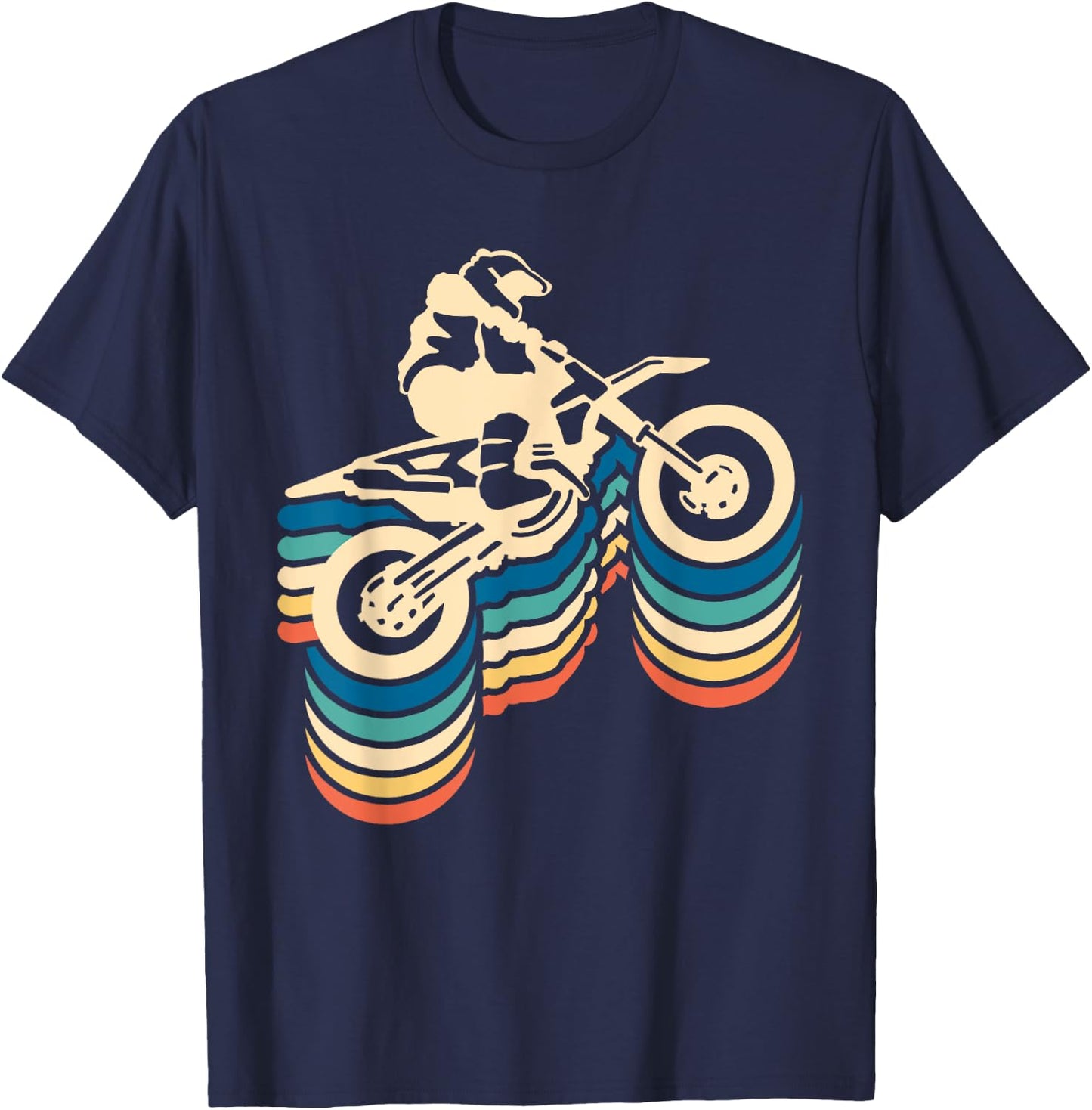 Retro Dirt Bike Rider Funny Enduro Biker Motorcycle Lovers T-Shirt - T-Shirt | Navy