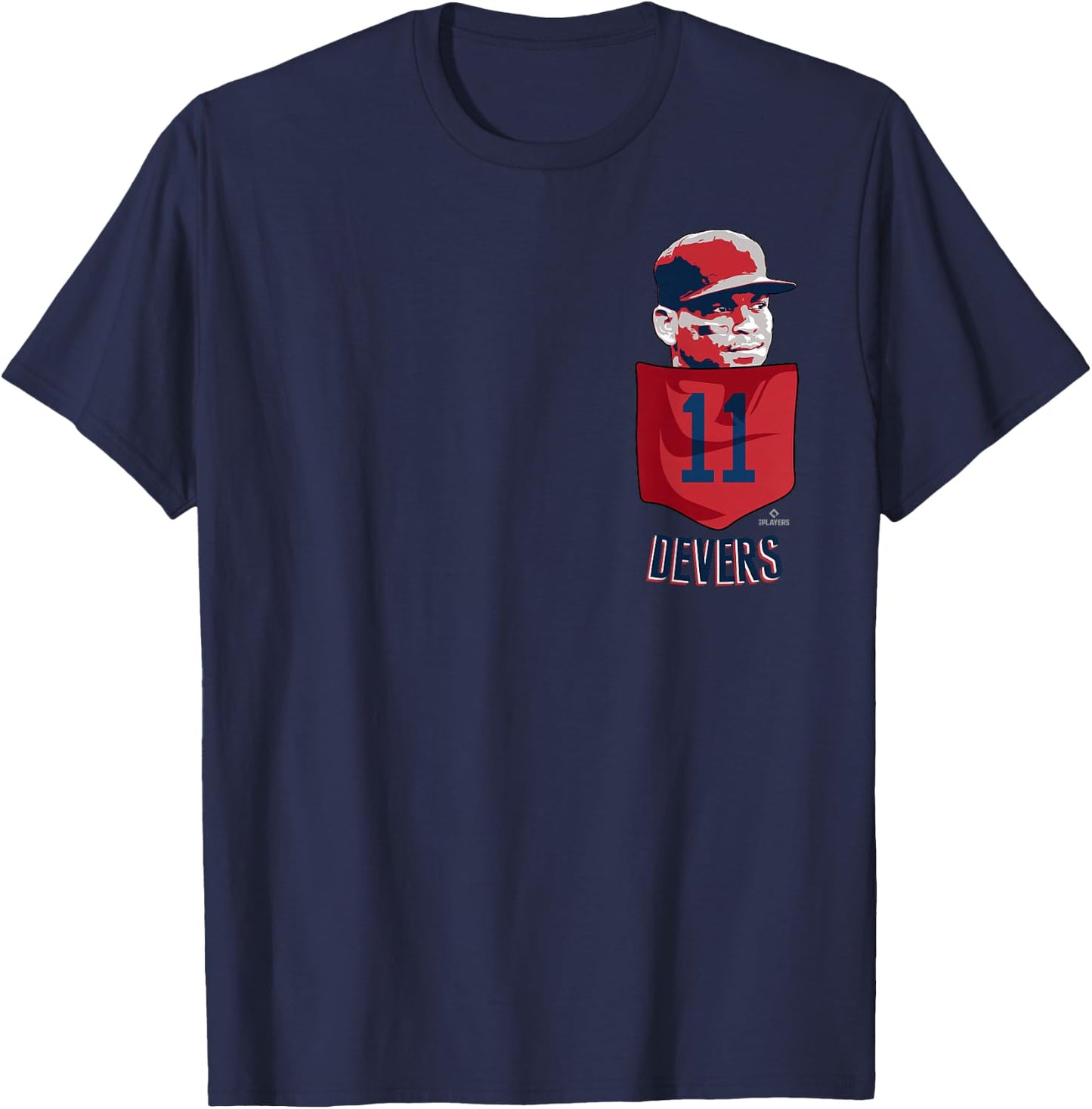 Rafael Devers Boston Baseball Pocket MLBPA T-Shirt - T-Shirt | Navy