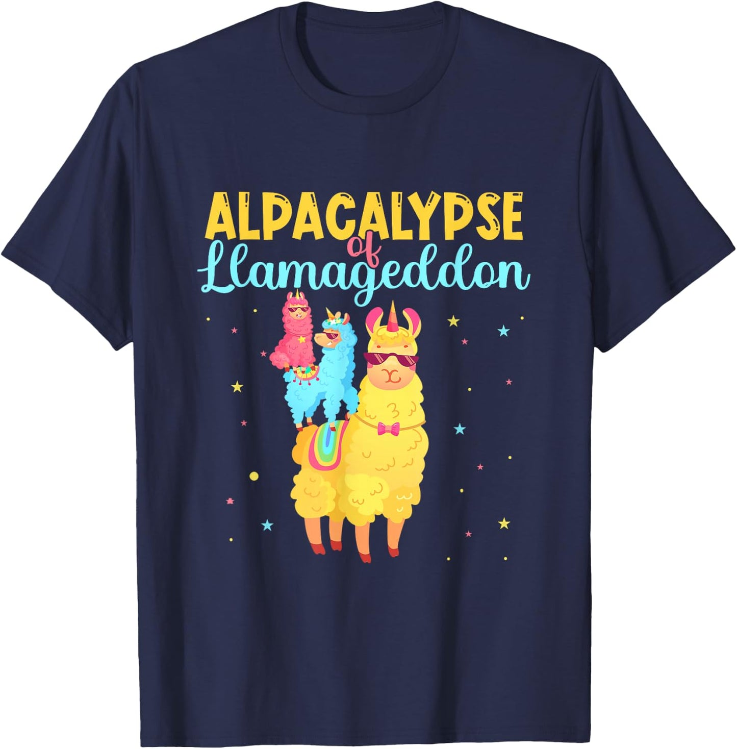 Alpacalypse Or Llamageddon Alpacas and Llamas Take Over T-Shirt - T-Shirt | Navy