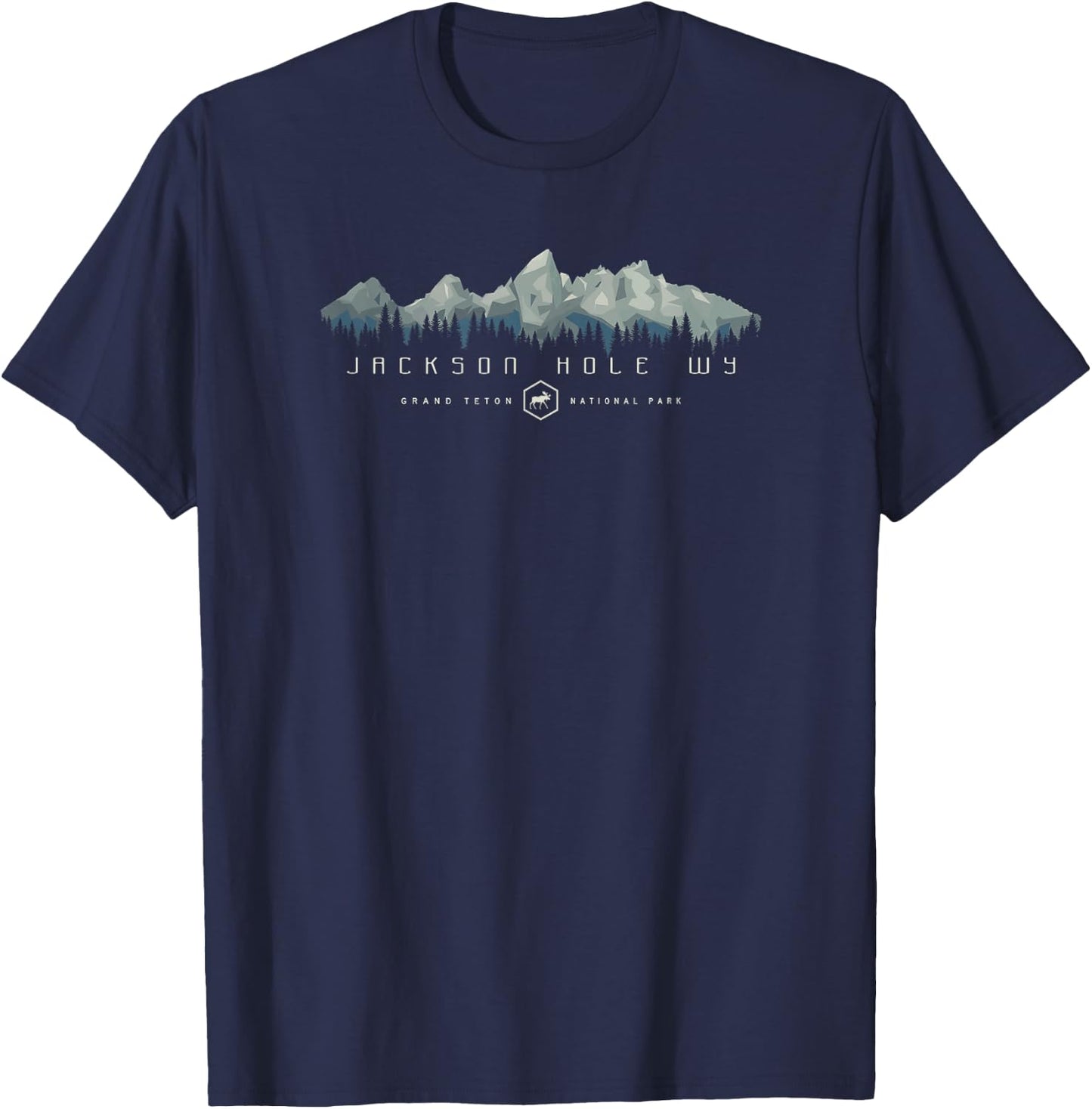 Grand Teton National Park Retro T-Shirt - T-Shirt | Navy