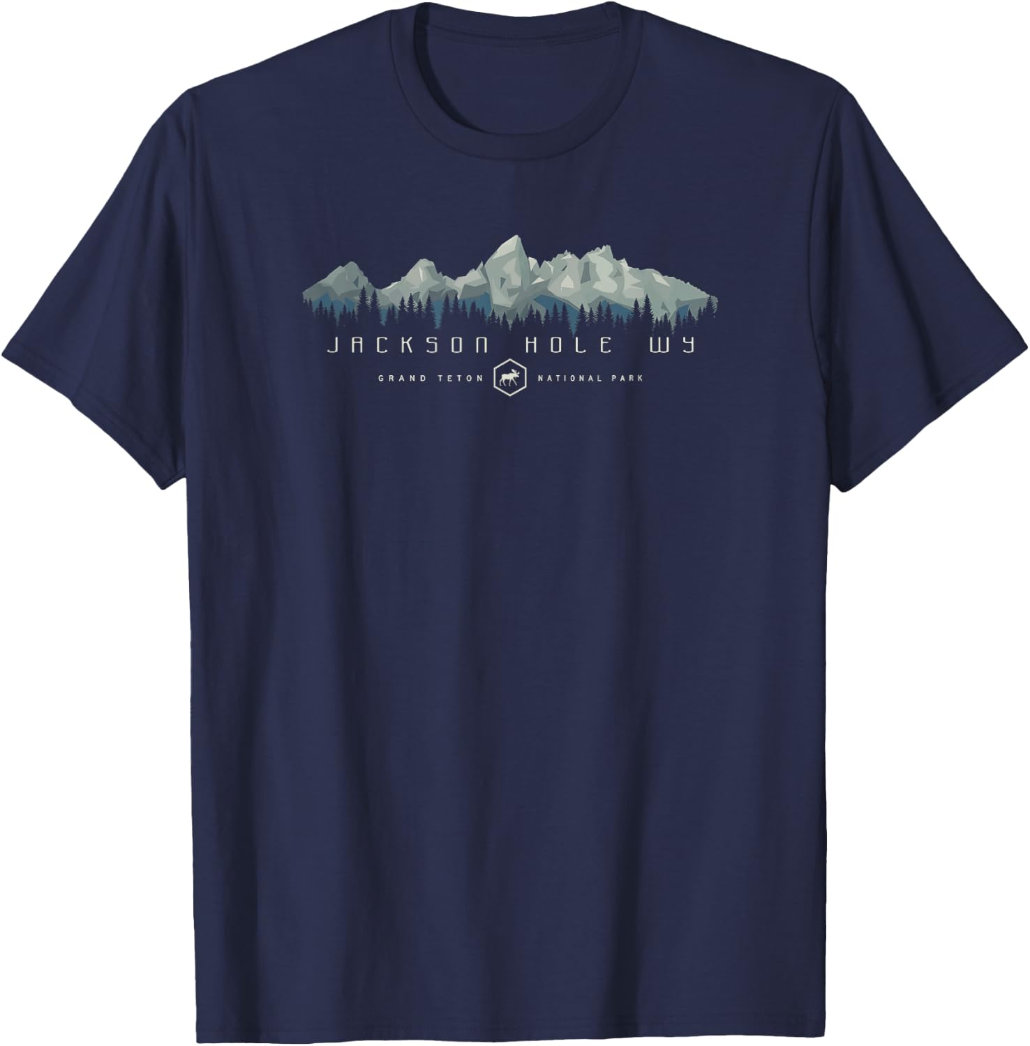 Grand Teton National Park Retro T-Shirt - T-Shirt | Navy