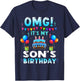 OMG Its My Son Birthday Happy Bday Kids Toodlers Party T-Shirt - T-Shirt | Navy