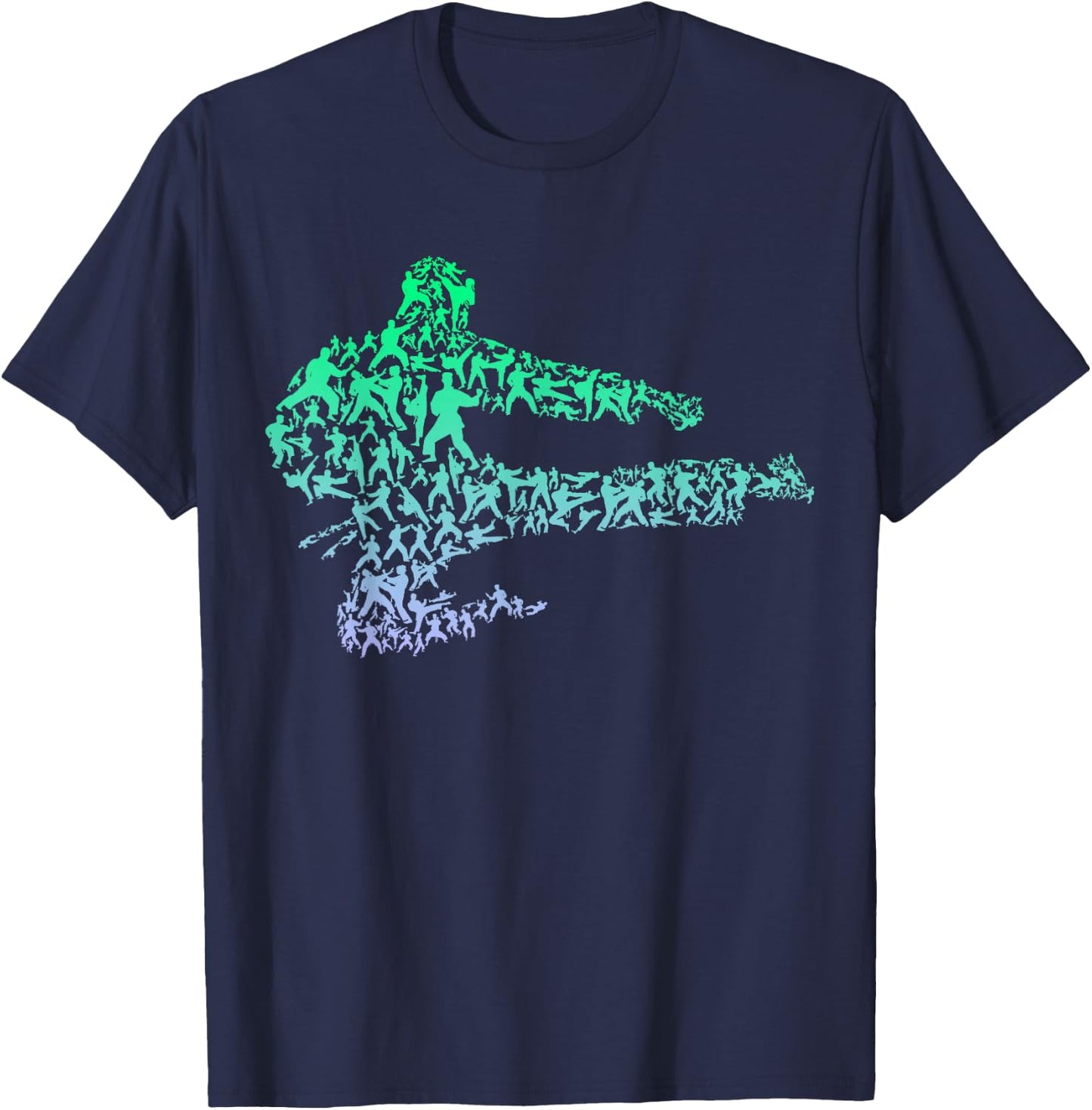 Cool Martial Arts Karate Kick Fighter Graphic Design Karate T-Shirt - T-Shirt | Navy