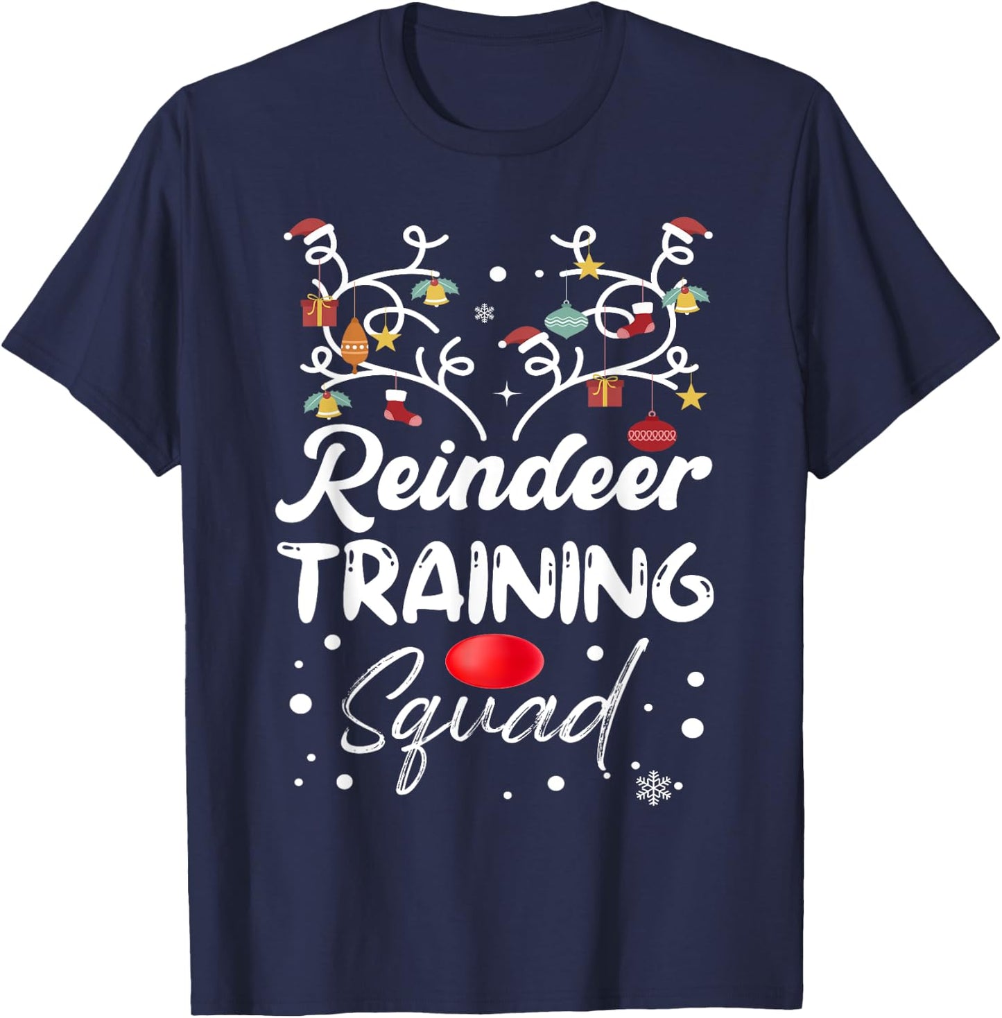 Christmas Running Reindeer Runner Training Squad Team T-Shirt - T-Shirt | Navy