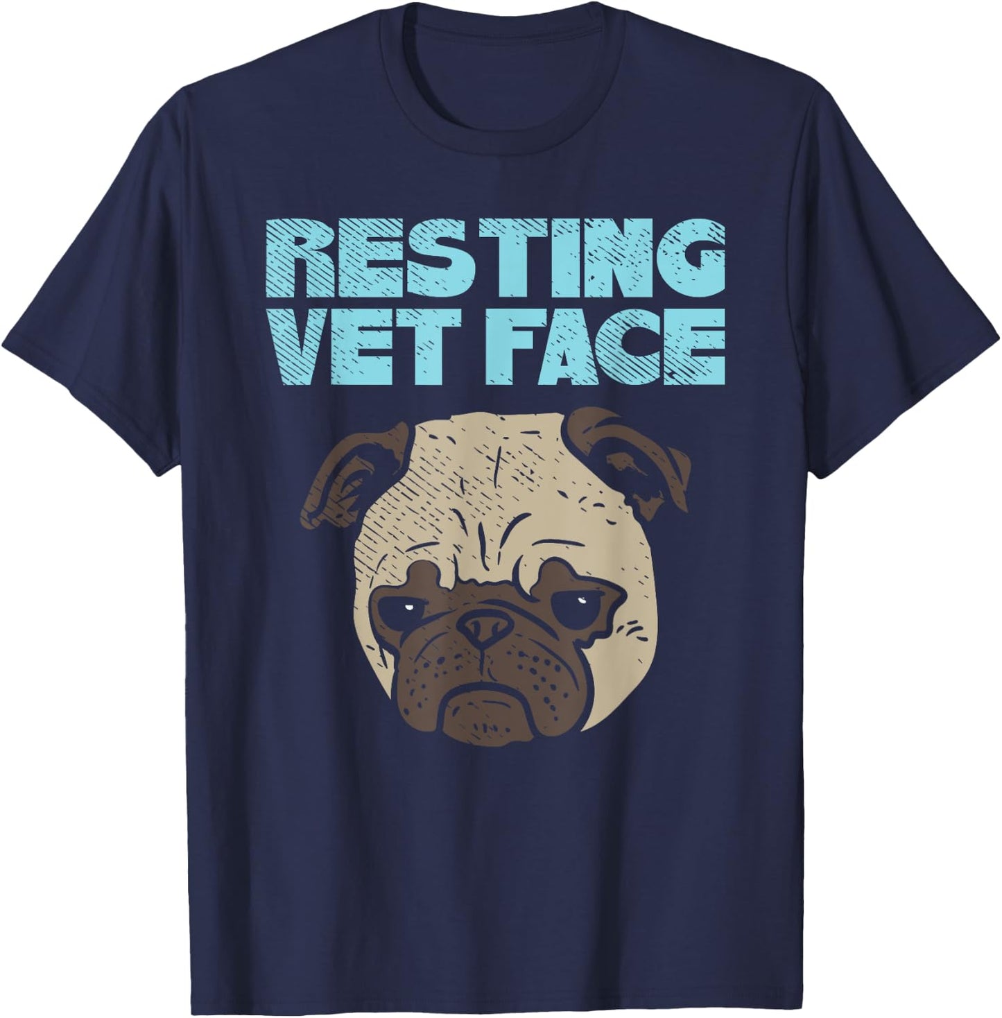 Resting Vet Face Funny Veterinary T-Shirt - T-Shirt | Navy