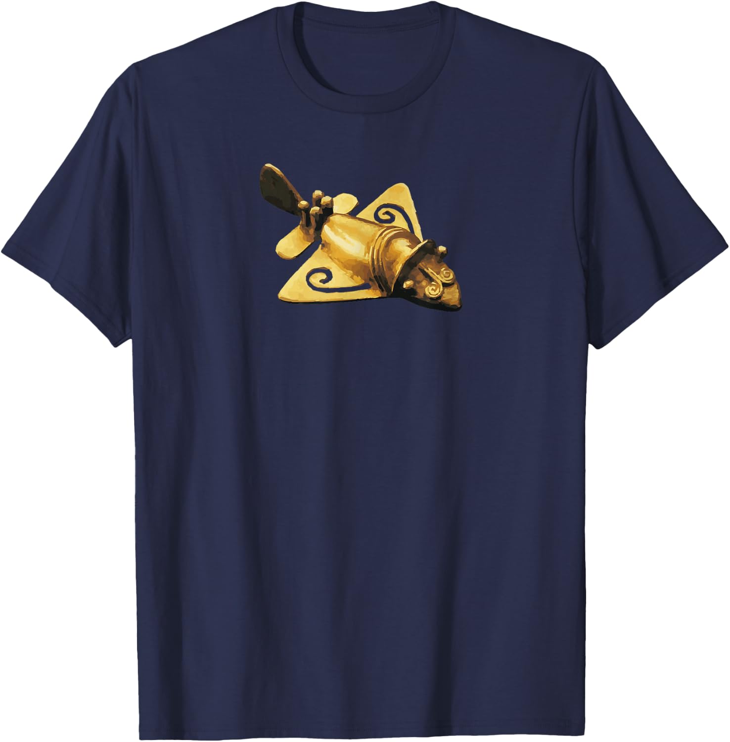 Quimbaya Gold Airplane Columbians Ancient Oldest Artifacts T-Shirt - T-Shirt | Navy