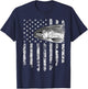 American Flag Rainbow Trout Fly Fishing Vintage Women Men T-Shirt - T-Shirt | Navy