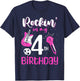 Girls Rockstar Birthday Rock Star Themed Guitar 4th Birthday T-Shirt - T-Shirt | Navy