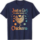 Best Chicken Gift Farm Chicken Accessories & Stuff Funny Girl Chicken Design For Kids Women Mom Chicken Lover T-Shirt - T-Shirt | Navy