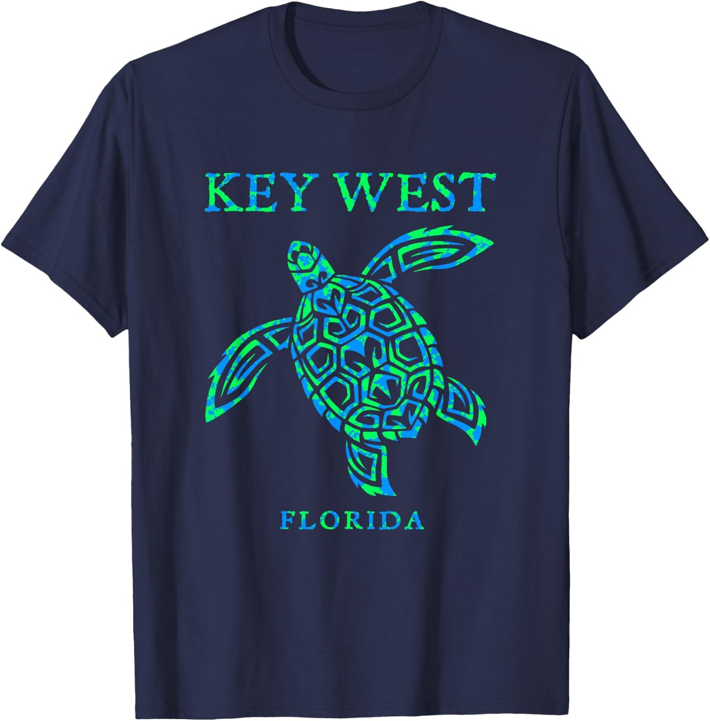 Key West Florida Sea Turtle Retro Boy Girl Vacation Souvenir T-Shirt - T-Shirt | Navy