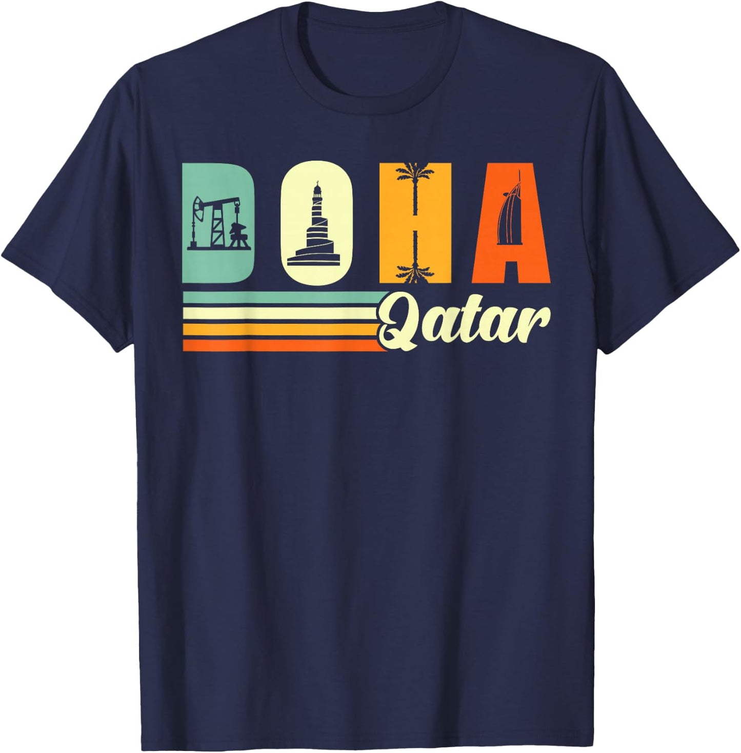 Souvenir Doha Qatar T-Shirt - T-Shirt | Navy