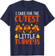 I Care for the Cutest Little Turkeys Thanksgiving Nurse T-Shirt - T-Shirt | Navy