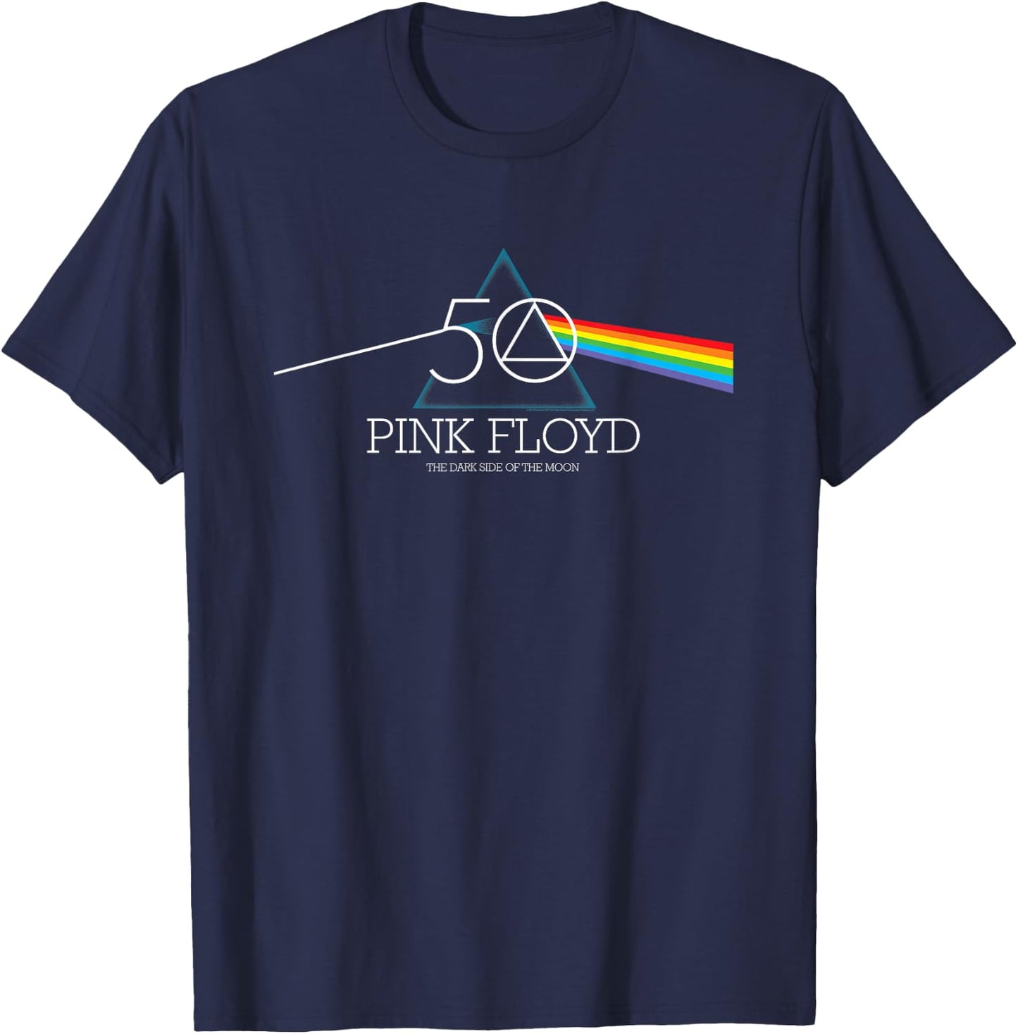 Pink Floyd The Dark Side of The Moon 50th Anniversary Prism T-Shirt - T-Shirt | Navy