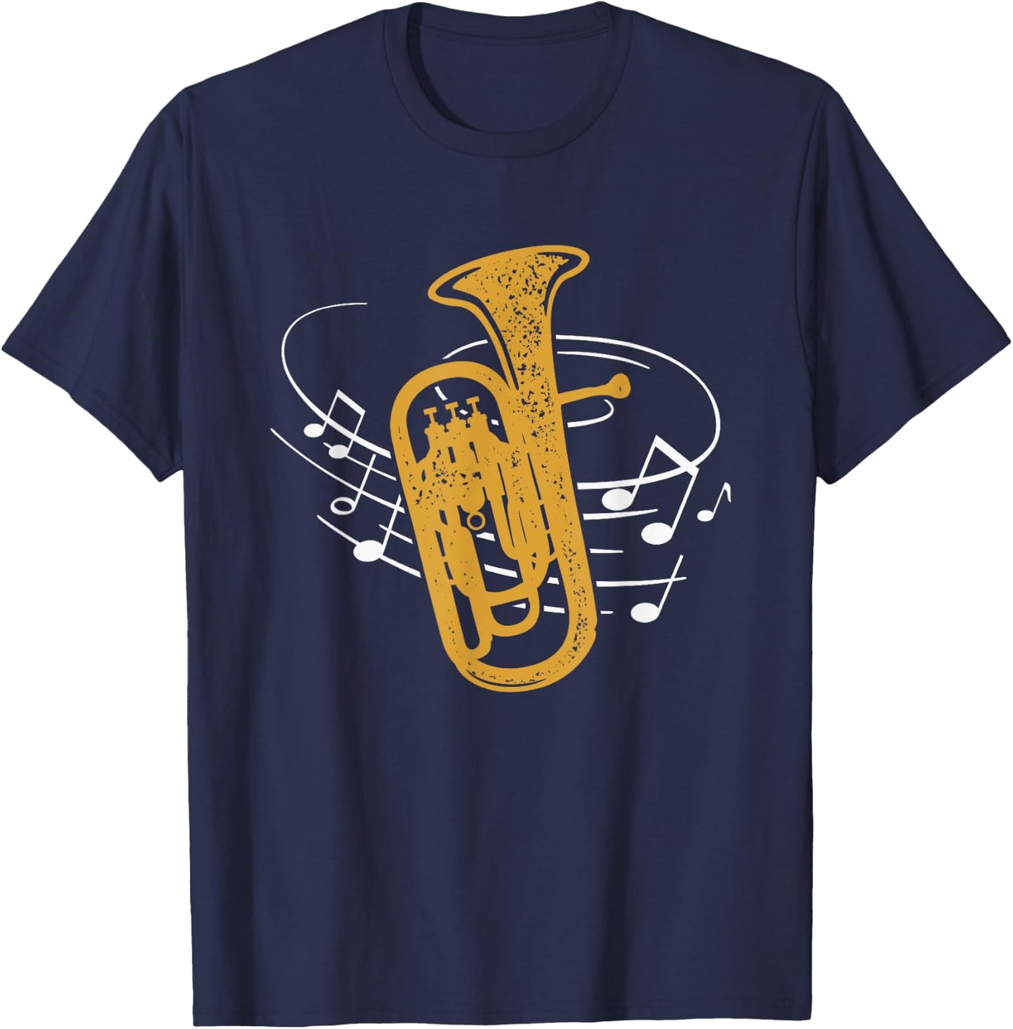 Brass Instrument Orchestra Musician Sheet Music Euphonium T-Shirt - T-Shirt | Navy