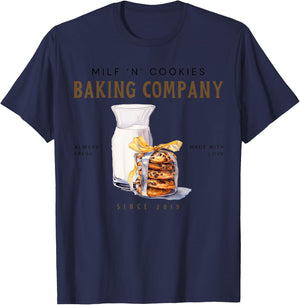 Milf And Cookies Baking Company, Christmas Cookie Baking T-Shirt - T-Shirt | Navy