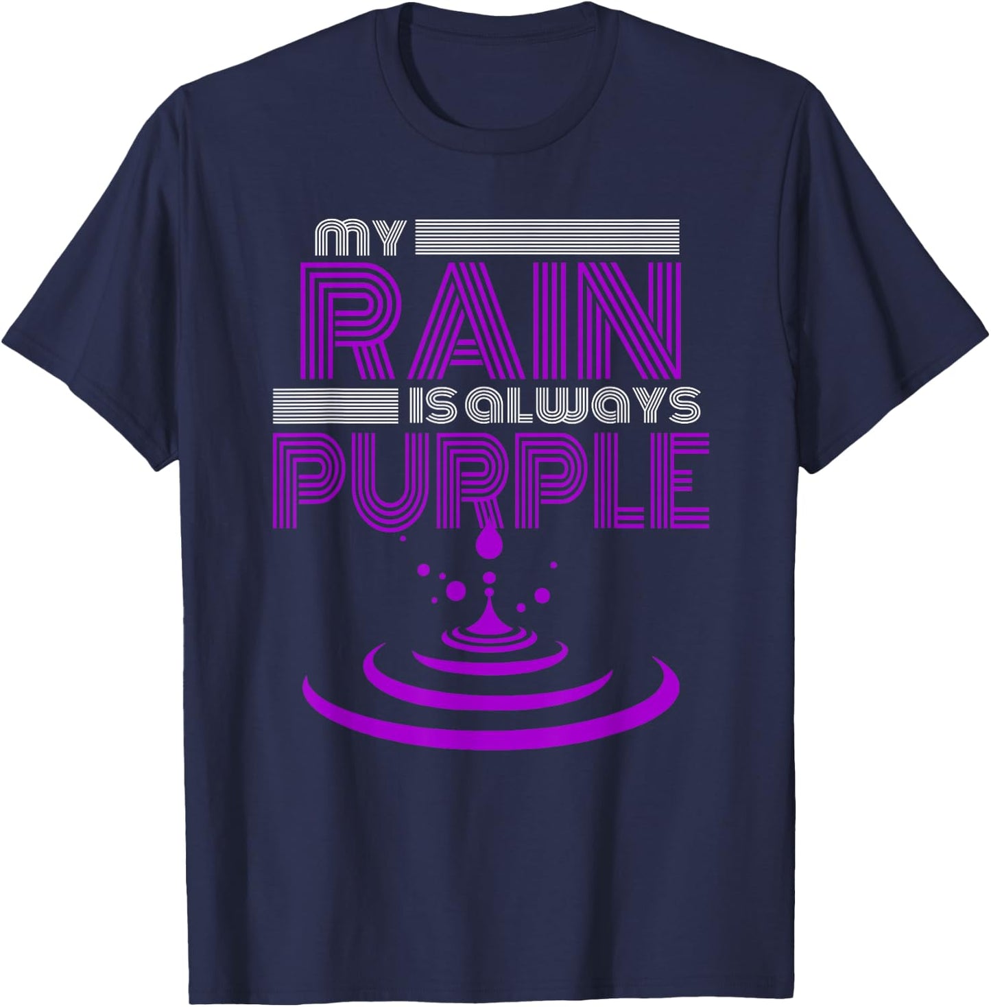 Rain Purple Umbrella For Violet Favorite Color T-Shirt - T-Shirt | Navy