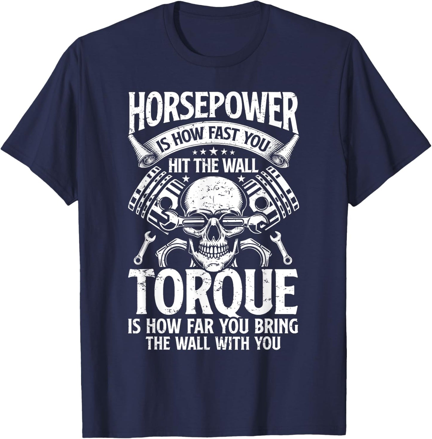 Horsepower Torque Definition Funny Car Auto Mechanic Dad Men T-Shirt - T-Shirt | Navy