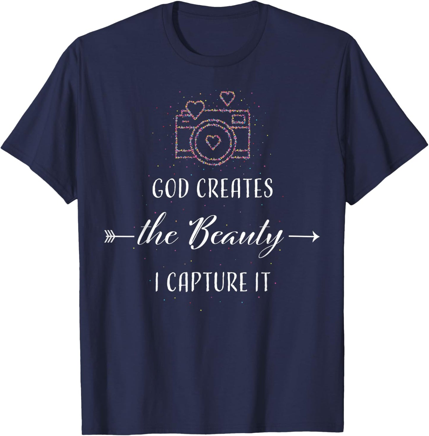 Photography Camera Christian God Jesus Gift T-Shirt - T-Shirt | Navy