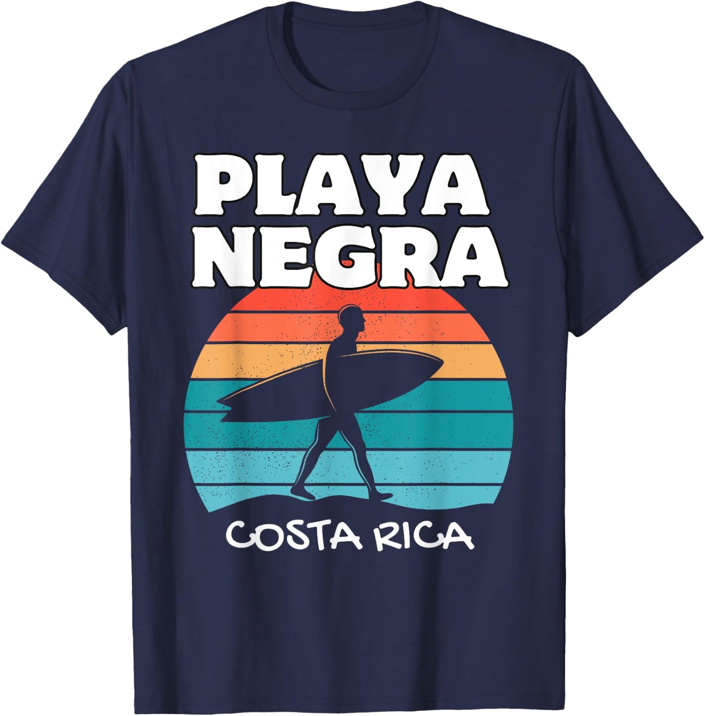 PLAYA NEGRA COSTA RICA Surf Retro Sunset Surfing T-Shirt - T-Shirt | Navy
