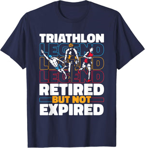Triathlete Retired Running - Swimming Cycling Triathlon T-Shirt - T-Shirt | Navy