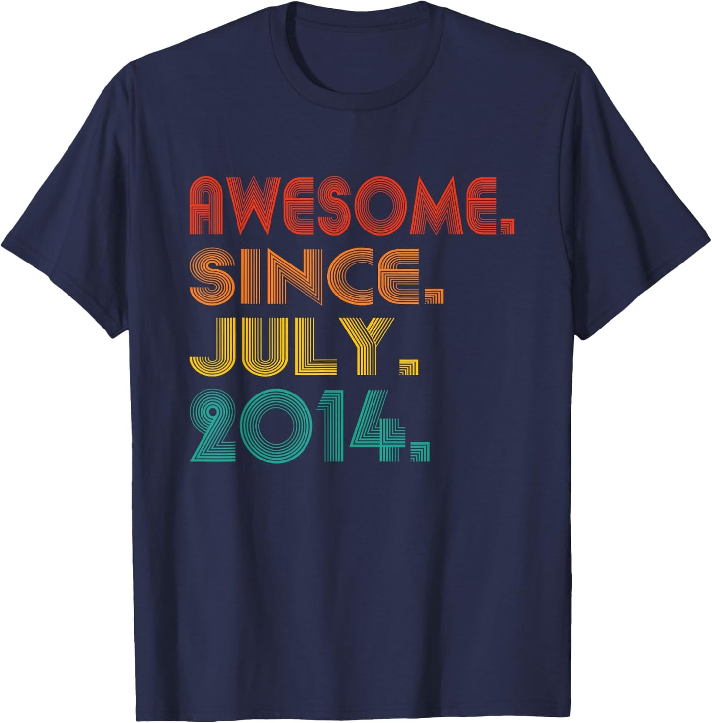 Awesome Since July 2014 Anniversary Birthday Vintage 2014 T-Shirt - T-Shirt | Navy