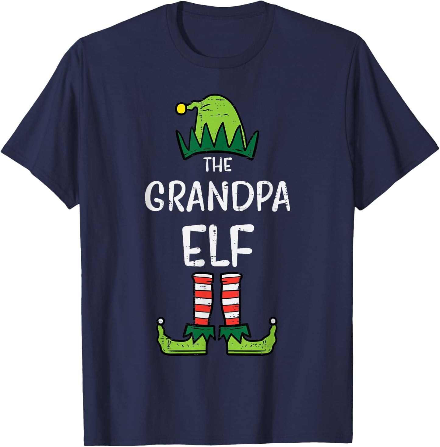 Grandpa Elf Xmas Matching Christmas For Family Men Set T-Shirt - T-Shirt | Navy