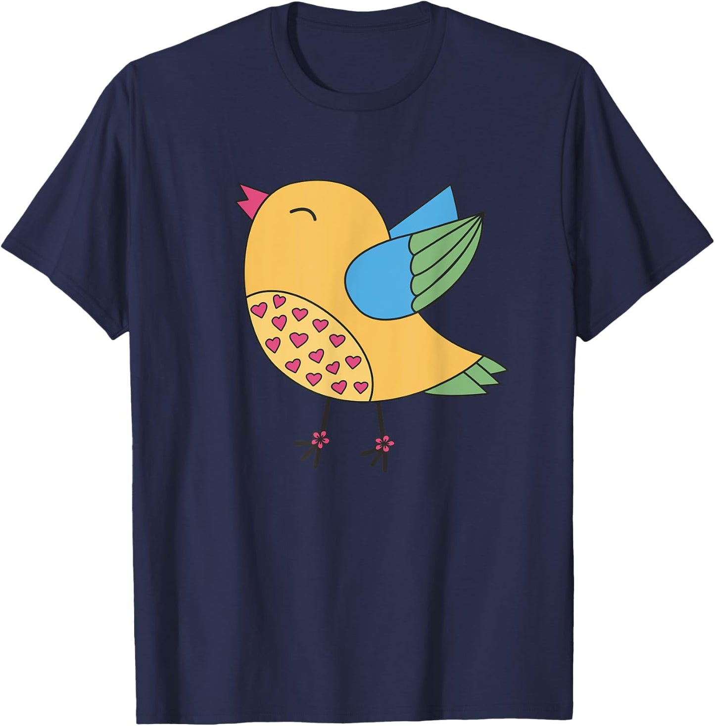 Cute Happy Yellow Bird Lover Gift Toddler Kids Youth T-Shirt - T-Shirt | Navy