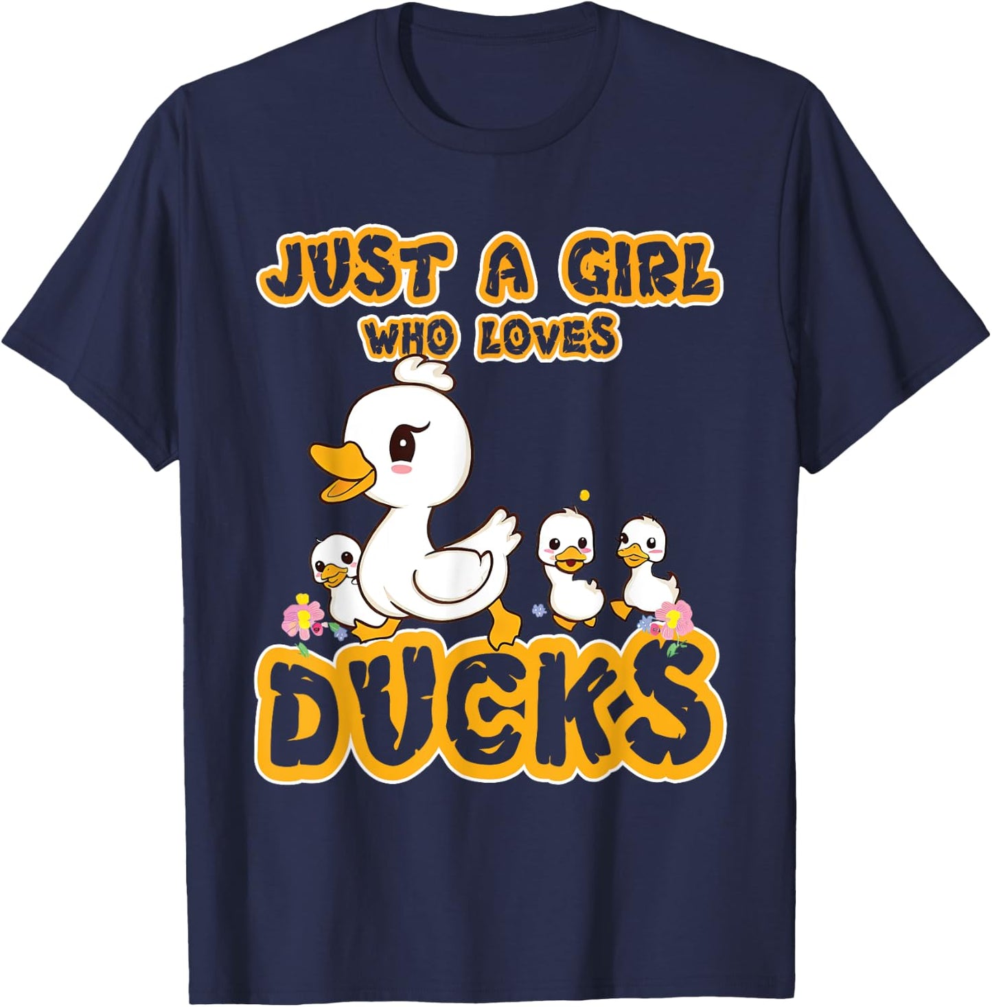 Just A Girl Who Loves Ducks - Duck Family T-Shirt - T-Shirt | Navy