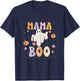 Mama Boo Cute Retro Groovy Ghost Halloween Family Matching T-Shirt - T-Shirt | Navy