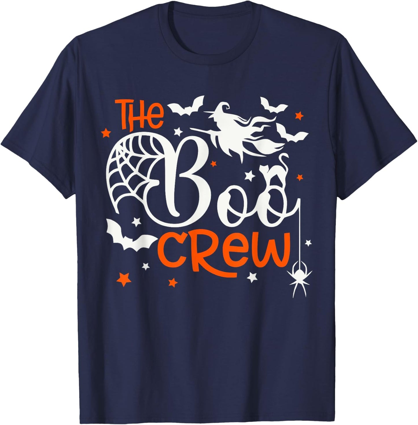 Halloween The Boo Crew - Fun Spooky Witch, Cat, Bat - Family T-Shirt - T-Shirt | Navy