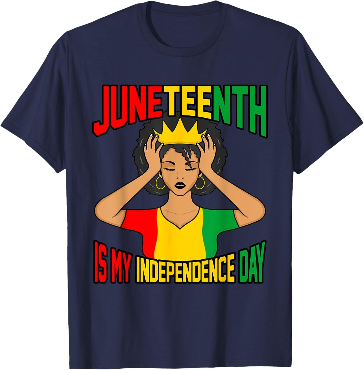 My Independence Juneteenth Black History Month Graphic T-Shirt - T-Shirt | Navy