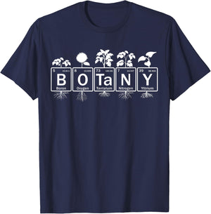 Botany in Periodic Table Elements Funny Botanist T-Shirt - T-Shirt | Navy