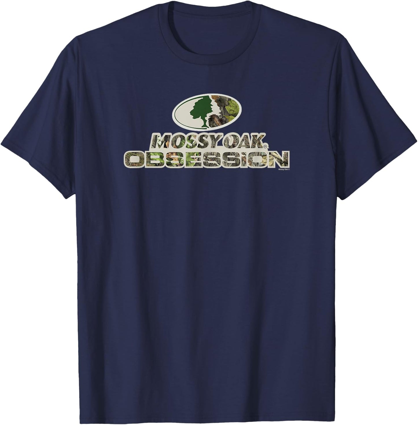Mossy Oak Obsession Camouflage Classic Outdoors Logo T-Shirt - T-Shirt | Navy