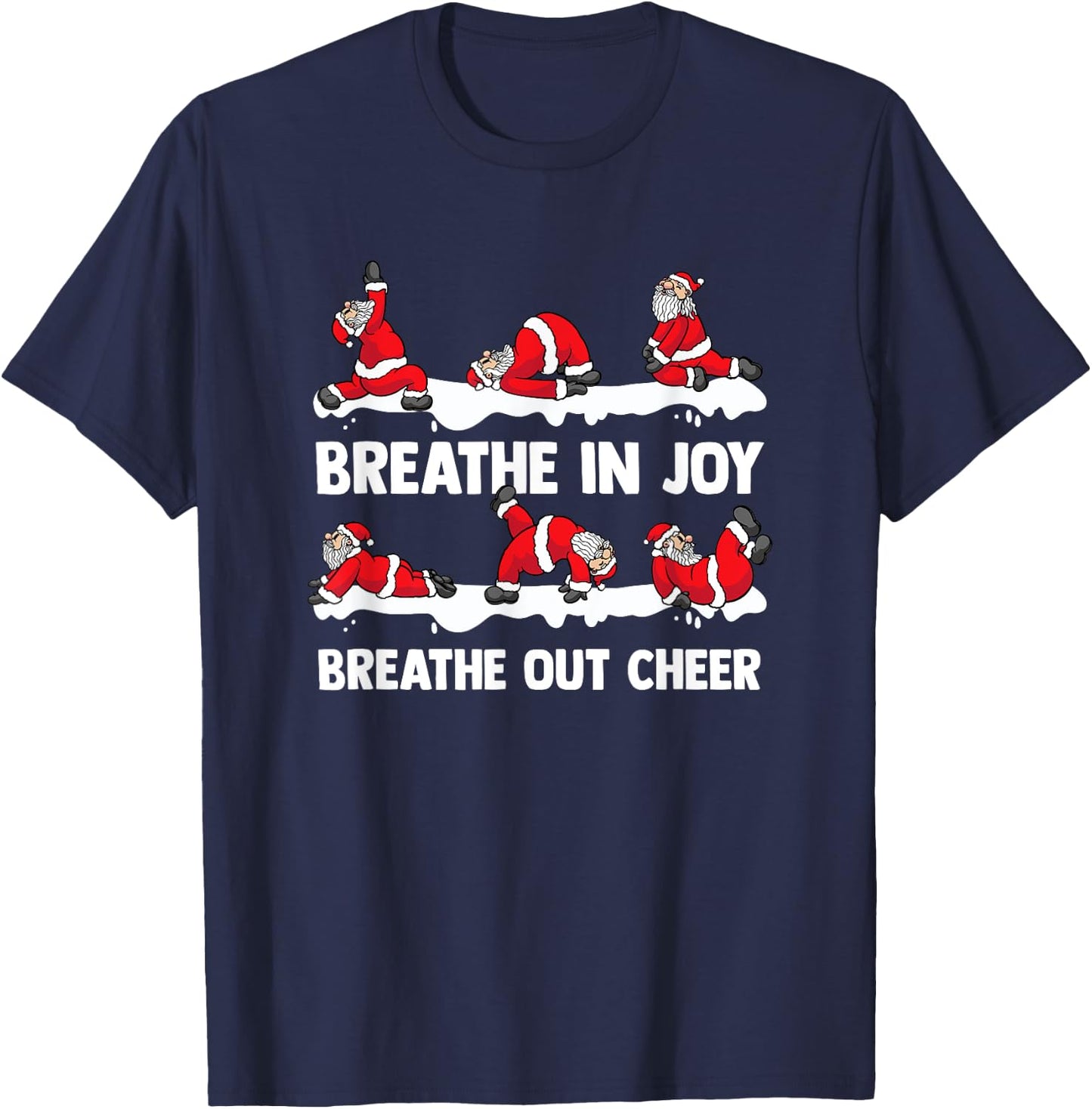 Yoga Practitioner Namasleigh Xmas Meditation Christmas Yoga T-Shirt - T-Shirt | Navy
