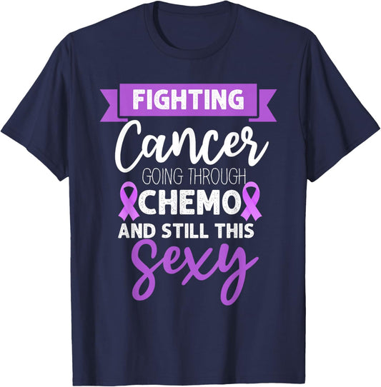 Cancer Fighter Inspirational Quote Men Women Chemo Vintage T-Shirt - T-Shirt | Navy