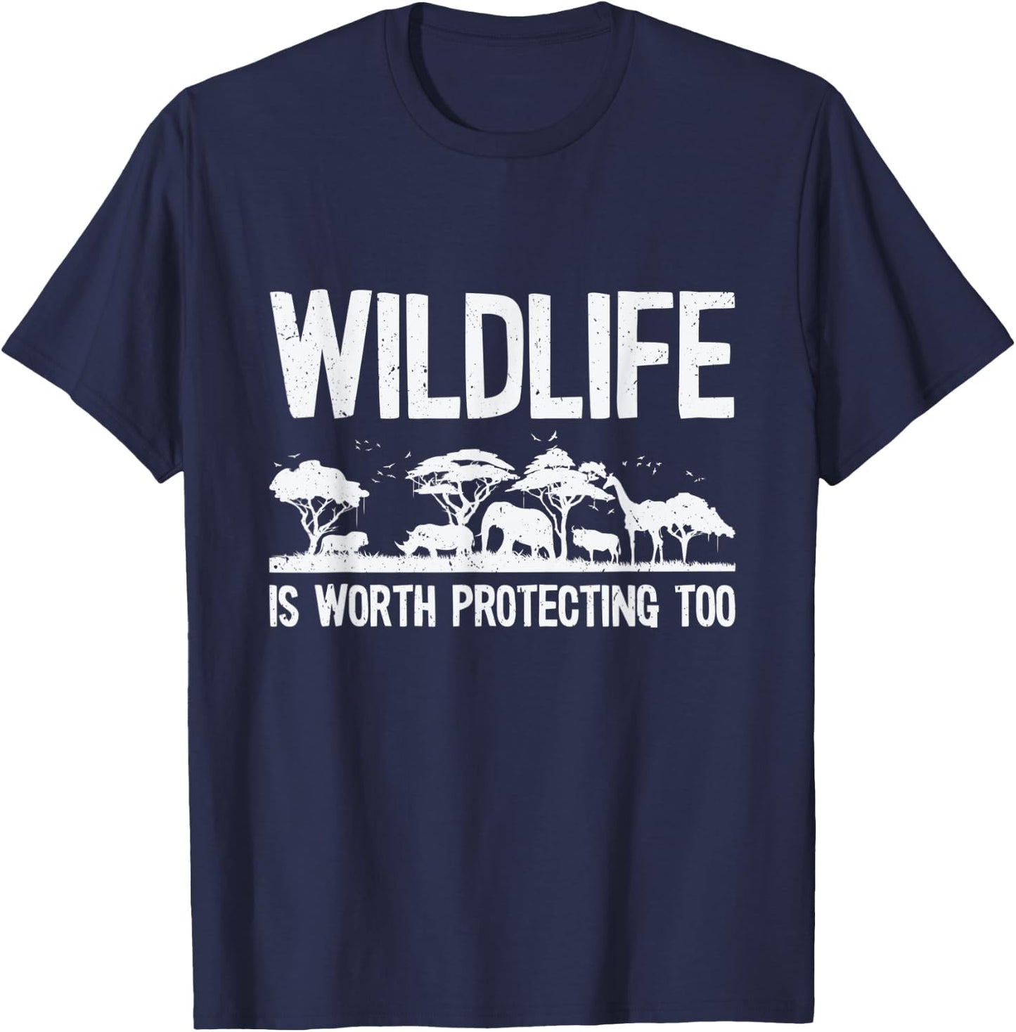 World Wildlife Day Animal Protection Wildlife Conservation T-Shirt - T-Shirt | Navy