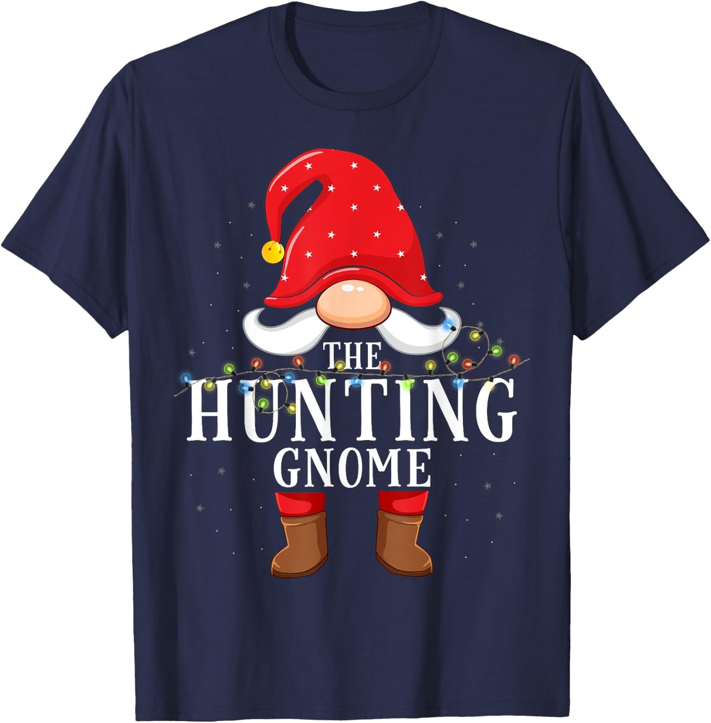 Hunting Gnome Matching Christmas Family Pajama T-Shirt - T-Shirt | Navy