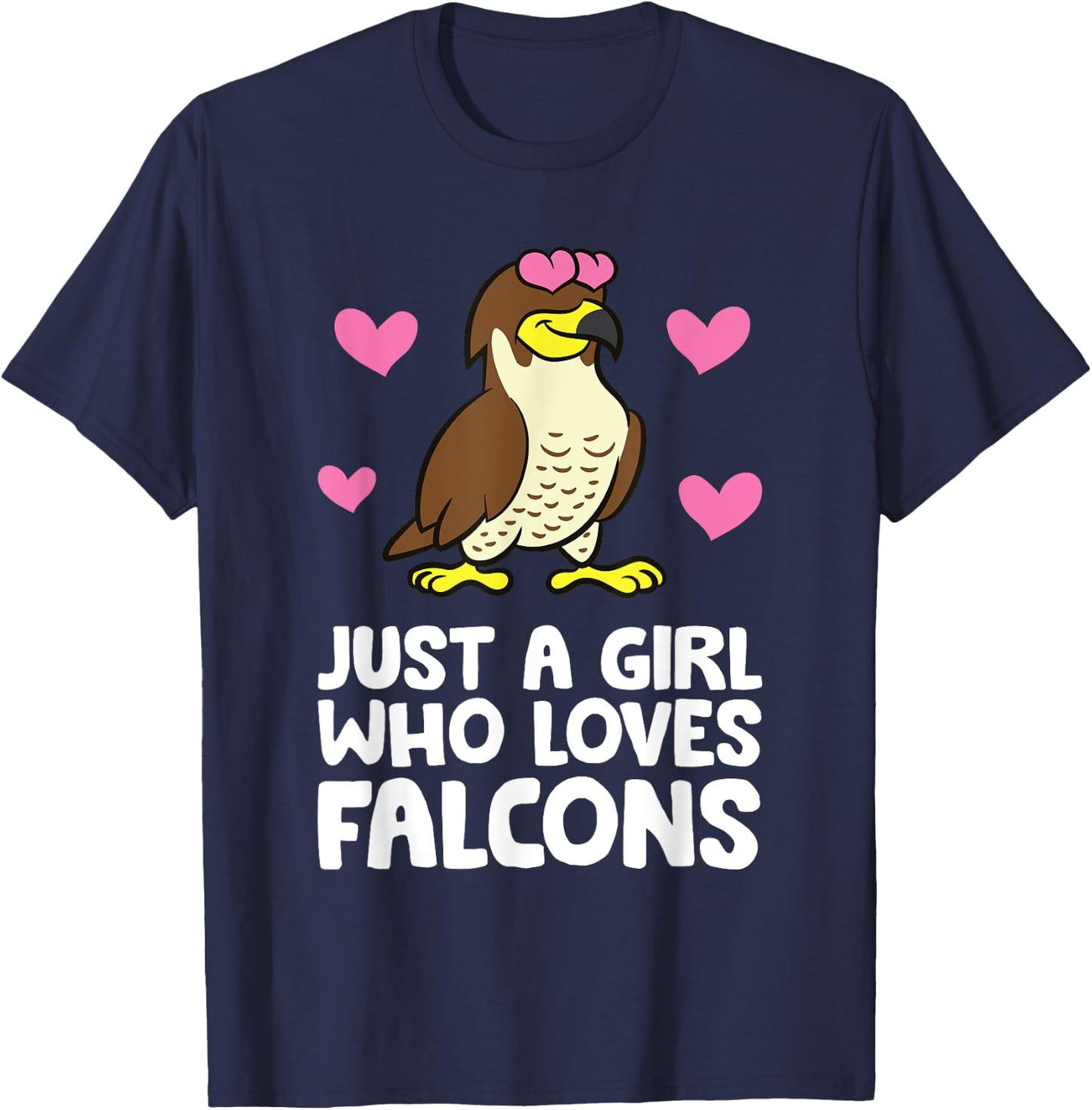 Just A Girl Who Loves Falcons T-Shirt - T-Shirt | Navy