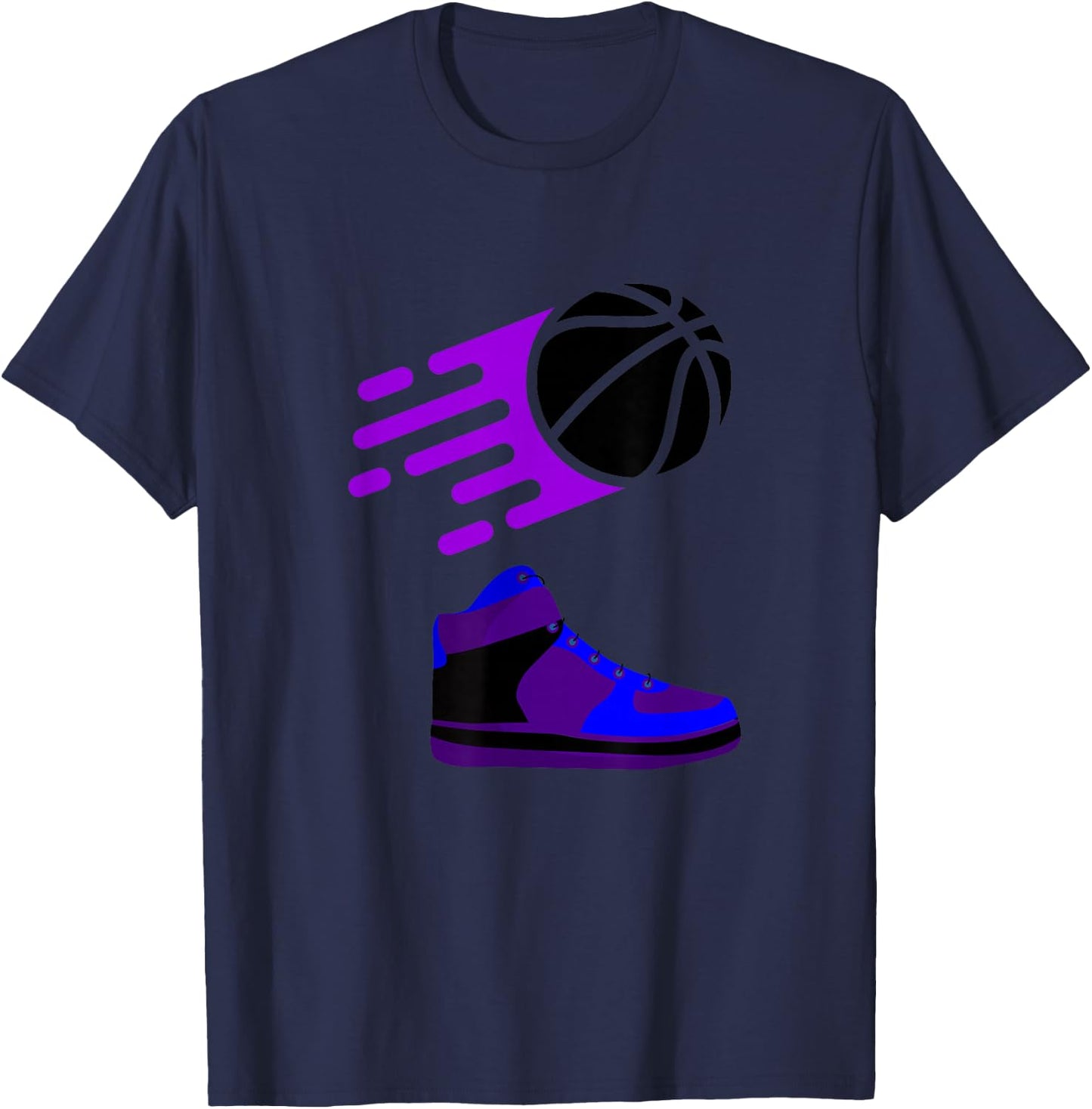 Purple Basketball Sneaker T-Shirt - T-Shirt | Navy
