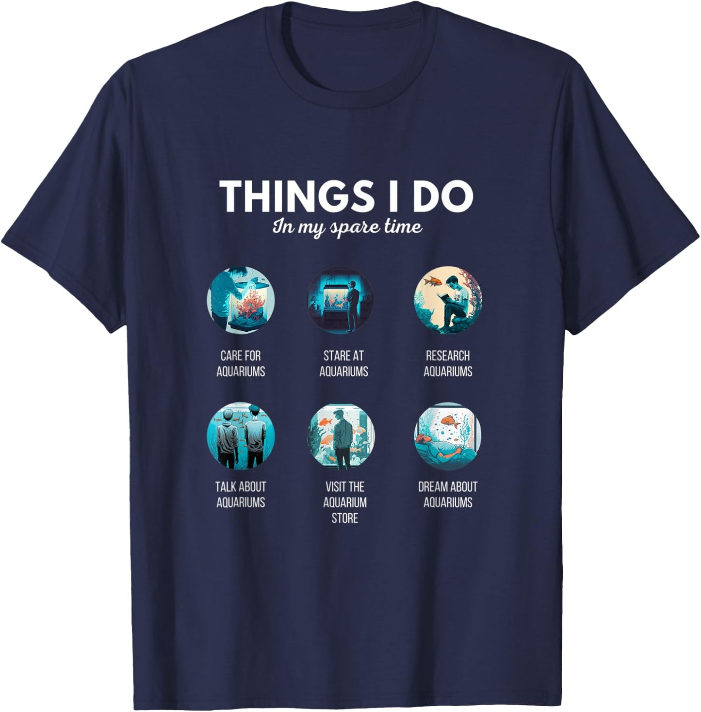 The Addiction Fish Tank Lovers Funny Aquarium Fishkeeping T-Shirt - T-Shirt | Navy