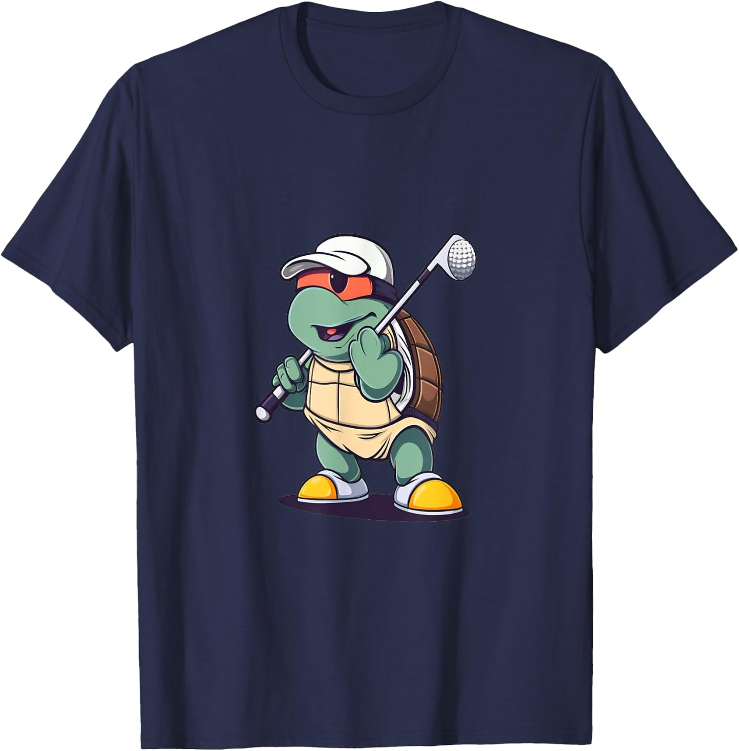 Turtle Tortoise Playing Golf Golfer Golfing T-Shirt - T-Shirt | Navy