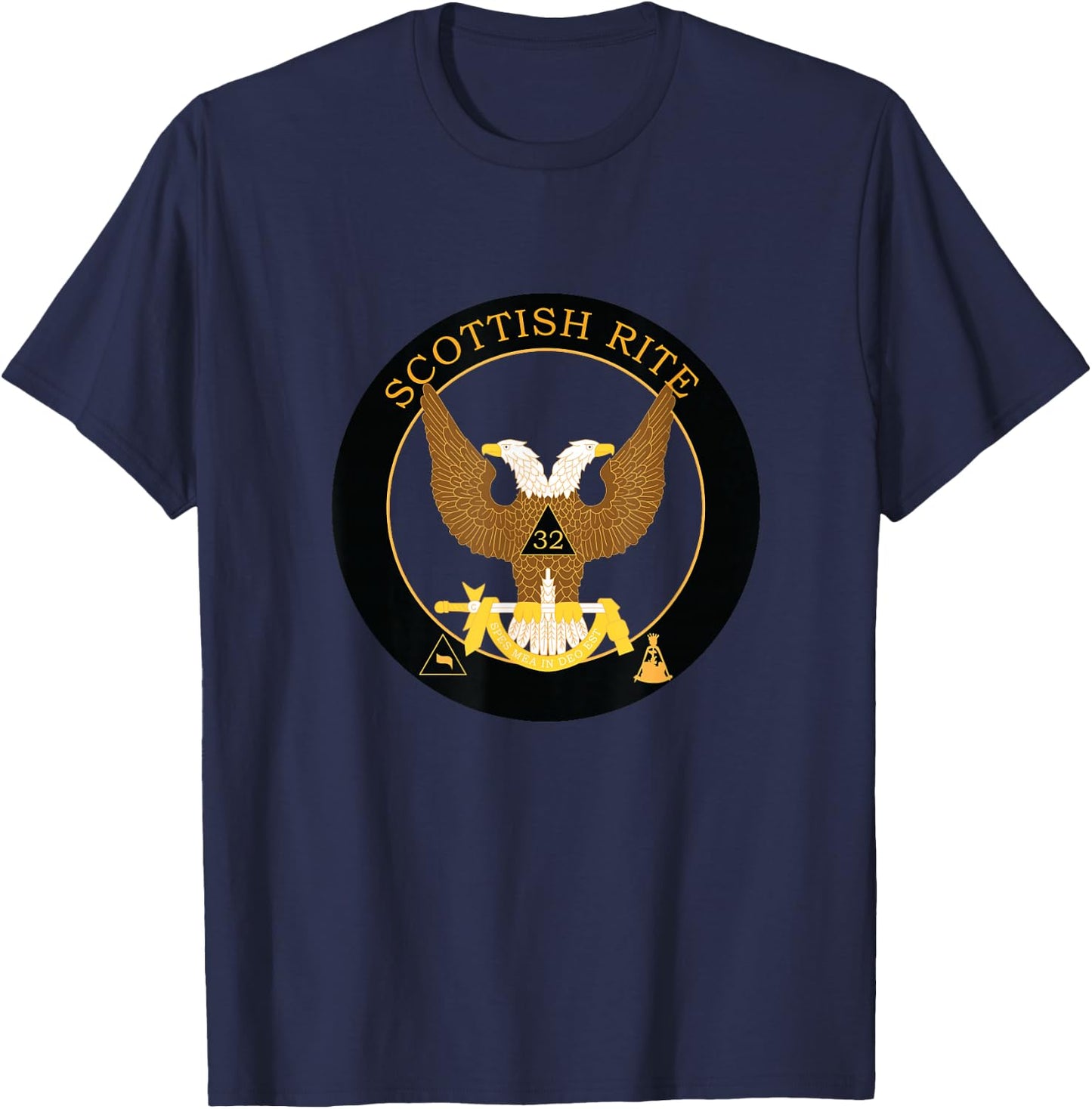Scottish Rite 32nd Degree Mason 32 Masonic Wings Up AASR T-Shirt - T-Shirt | Navy