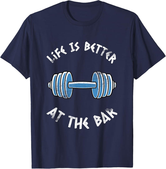 Funny Gym "Life Is Better At The Bar" Vintage T-Shirt - T-Shirt | Navy