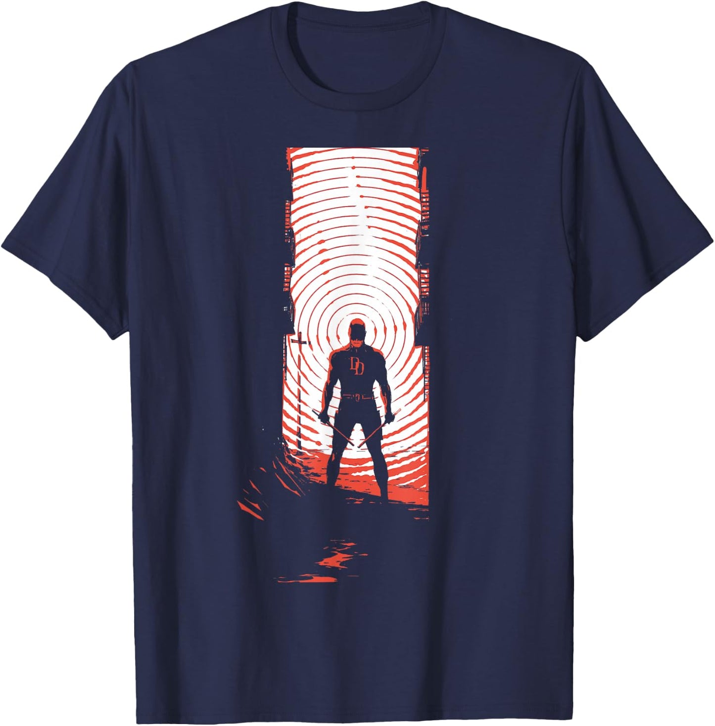 Marvel Daredevil Radar Sense Man Without Fear Variant Cover T-Shirt - T-Shirt | Navy