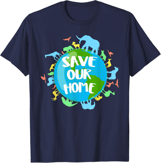 Earth Day 2025 Environmental Nature Planet | & T-Shirt - T-Shirt | Navy