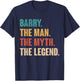 Barry The Man The Myth The Legend Retro Gift Barry T-Shirt - T-Shirt | Navy