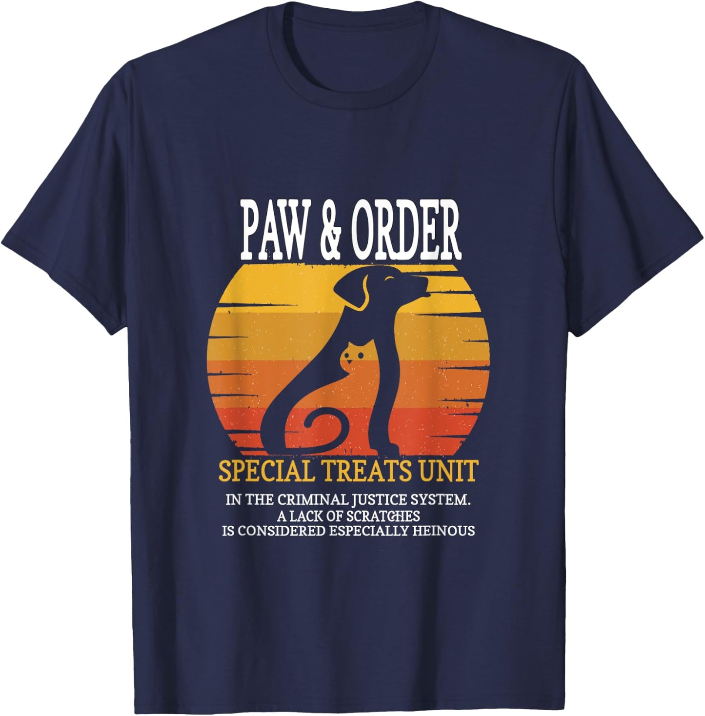 Paw and Order Special Treats Unit Training Dog And Cat Men Women Girls Kids T-Shirt - T-Shirt | Navy