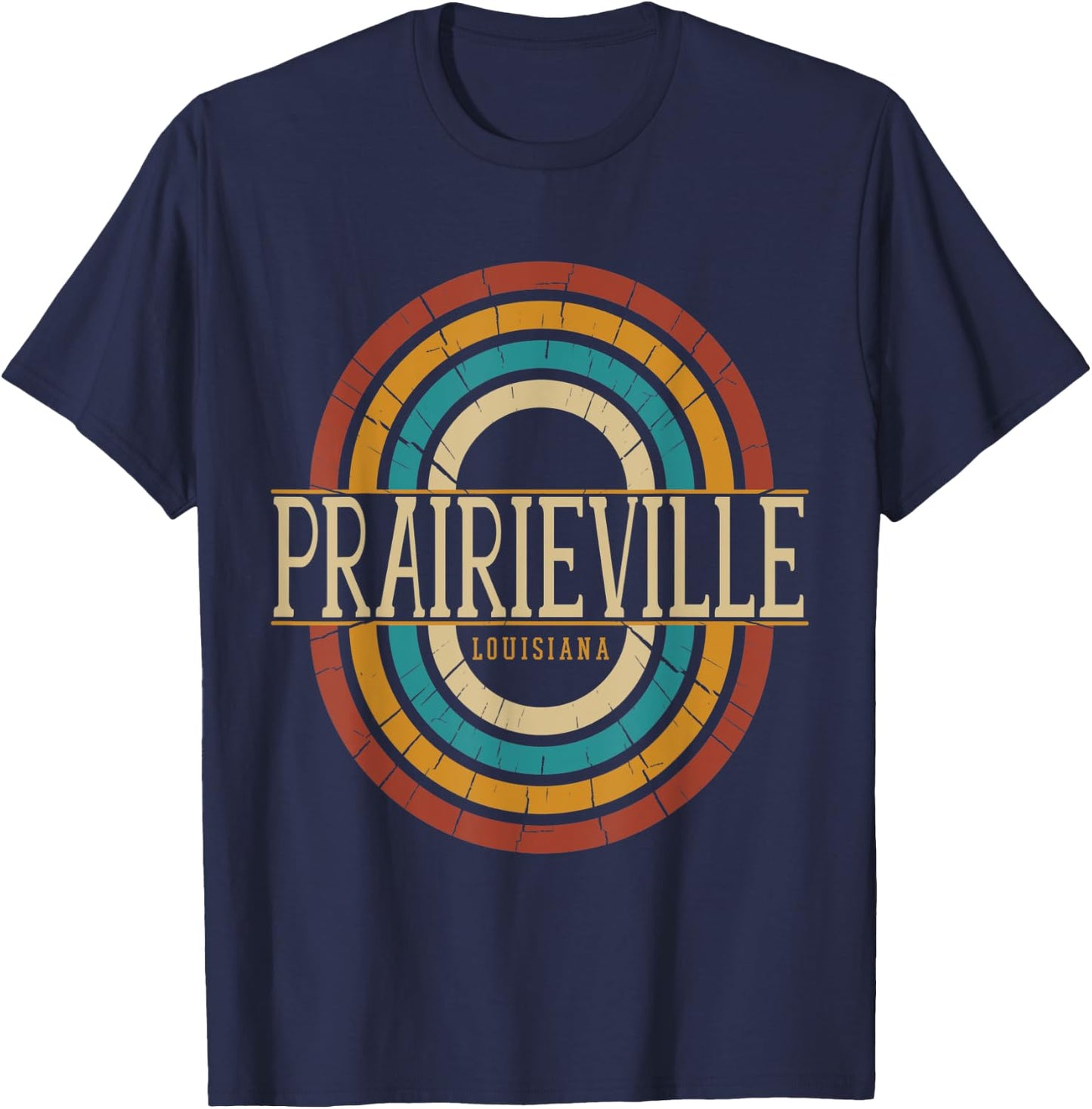 Vintage Retro Prairieville Louisiana LA Women Men Souvenirs T-Shirt - T-Shirt | Navy